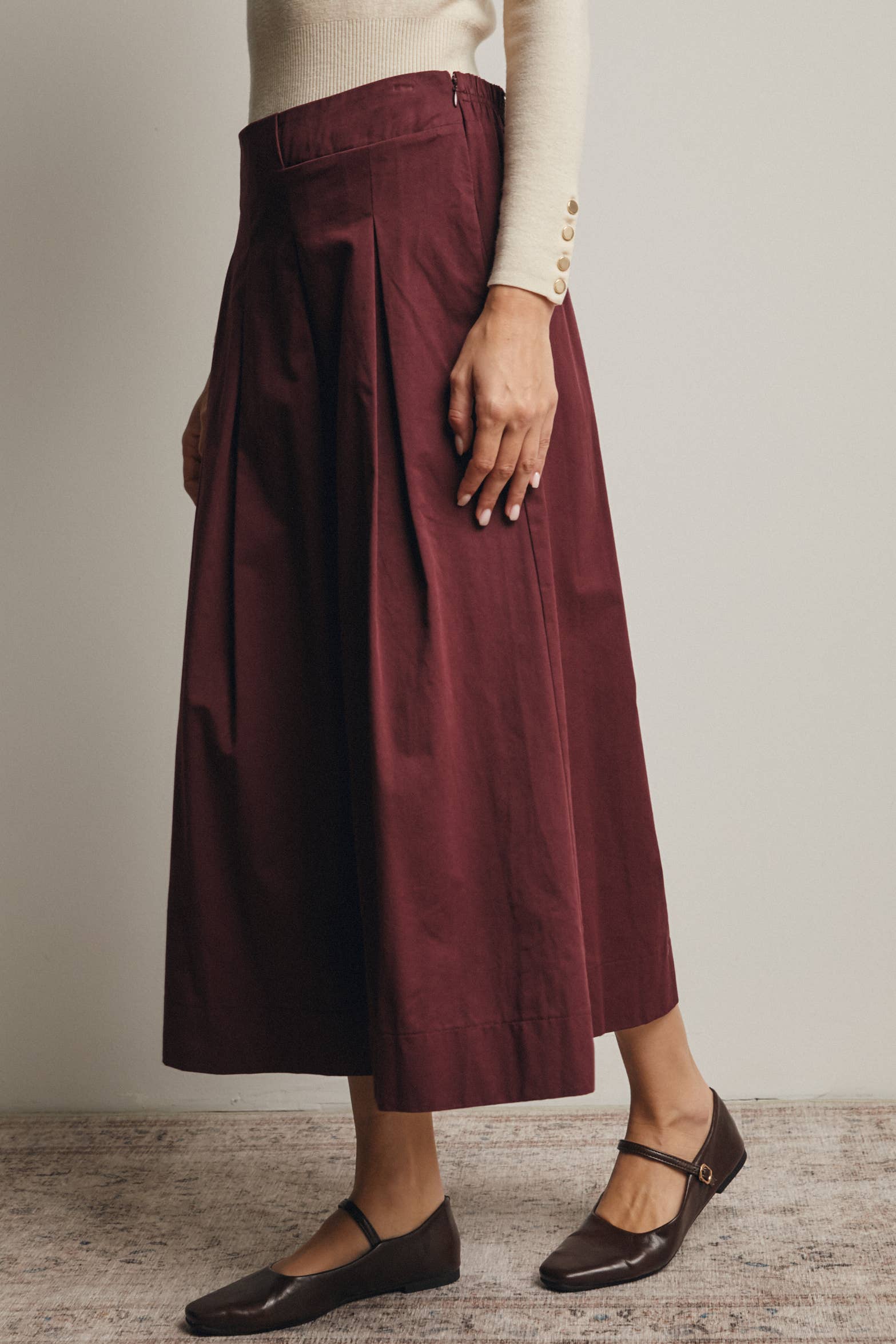 Forte – Großhandel Rock – Damen – Faltenrock in A-Linie, Midi, FSK000125