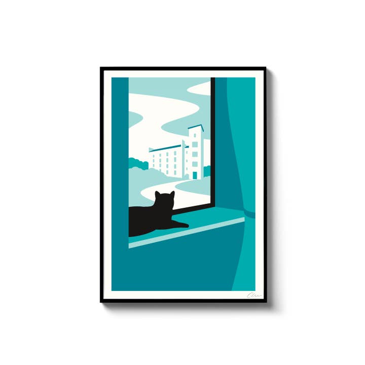 Impression A4 Chat Farsley pour la vente par OR8DESIGN