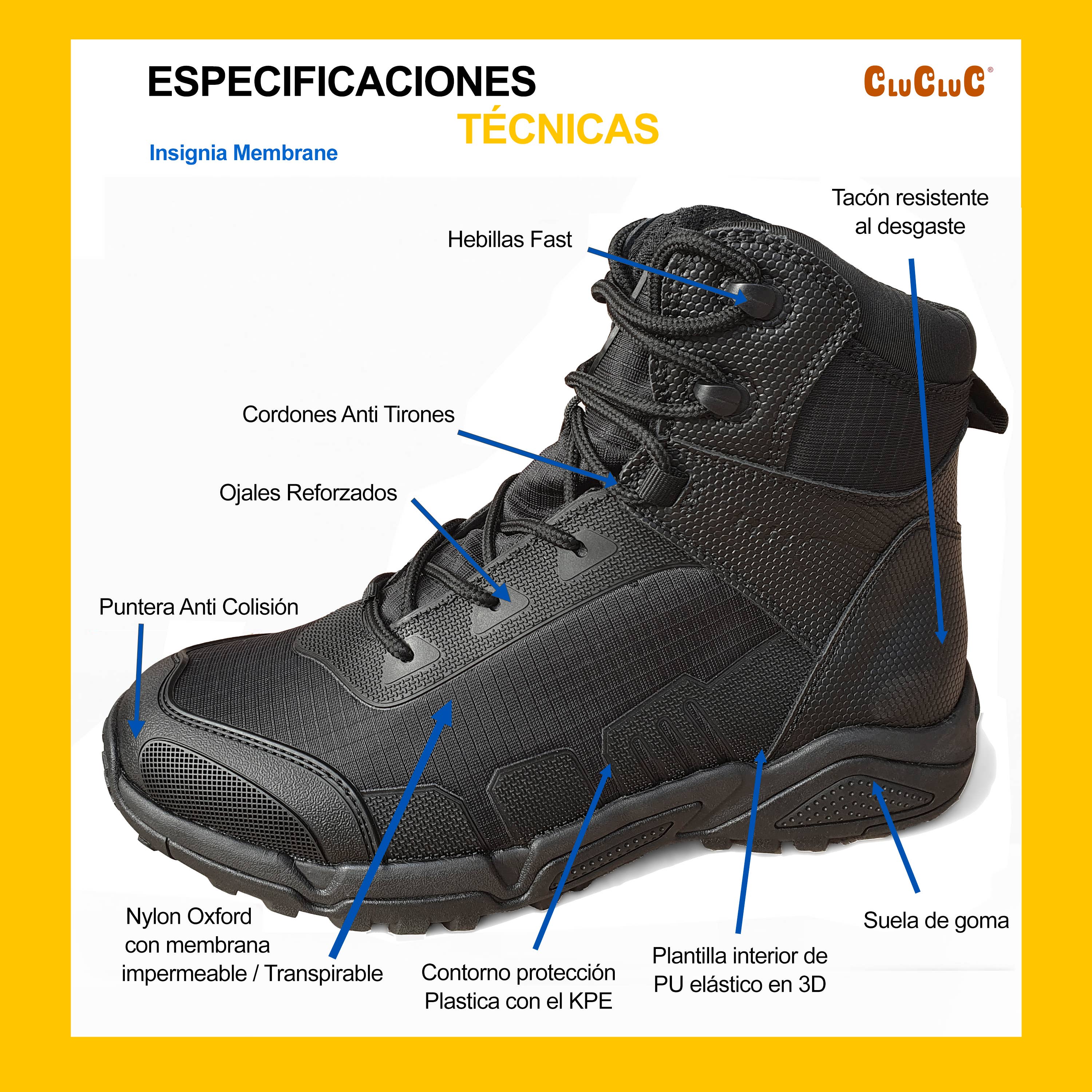 Ivedin - Wholesale Combat/Military Boots - Men's - CluCluC Insignia | Black Tactical Military Police Boots8