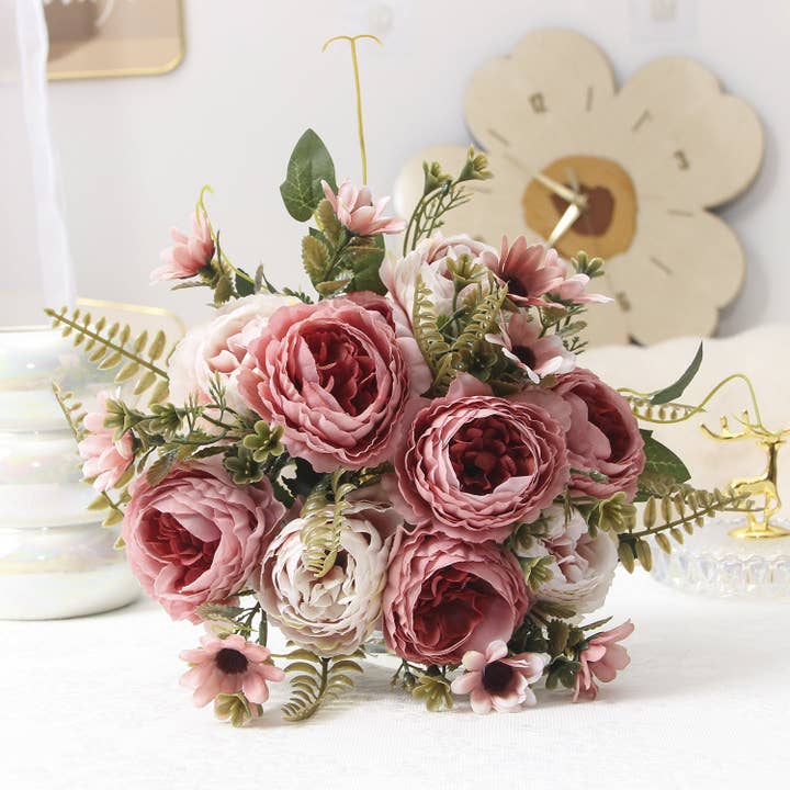 Bouquet di Rose e Ranuncoli Premium di San Valentino Decorazione per la Casa per la vendita all'ingrosso da parte di Liffy