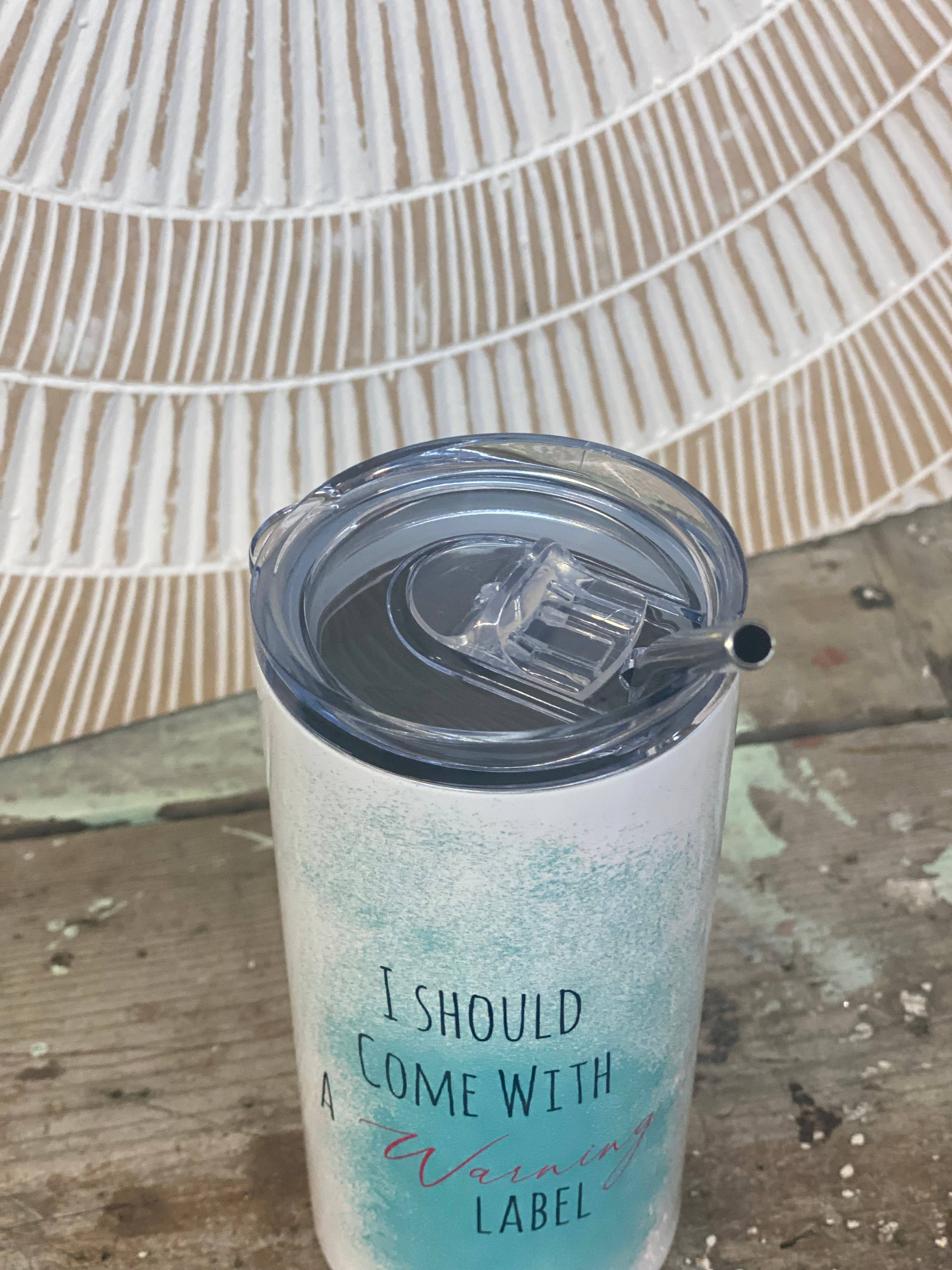 Crooked Halo – copos e garrafas térmicas por atacado – Copo de etiqueta de aviso1