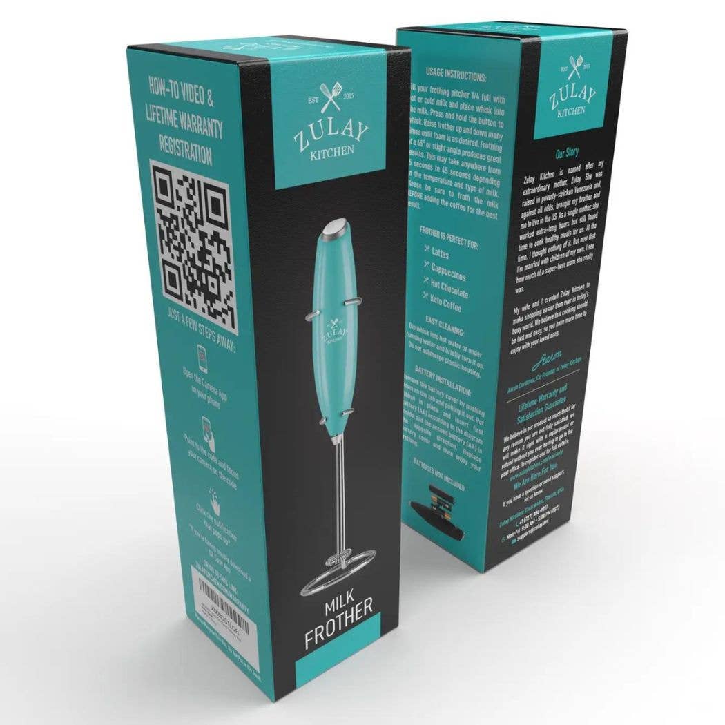 Zulay Kitchen - Wholesale Kitchen Tool/Gadget - Powerful Handheld Milk Frother with Stand11