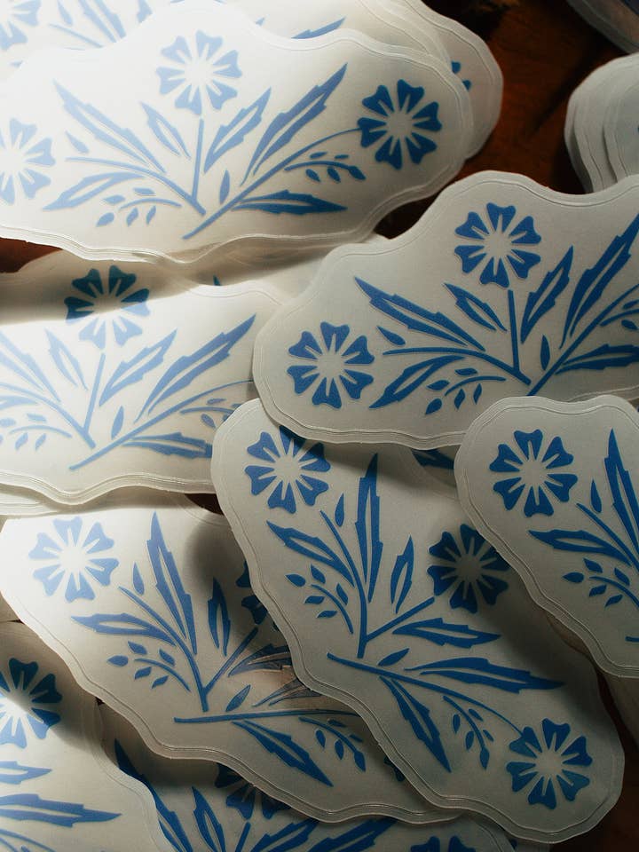 Cornflower Clear Sticker for wholesale by Chicka & Co