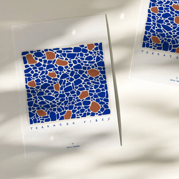 Carte de vœux illustrée graphique — Terrazzo vibes pour la vente par Studio c pour toi