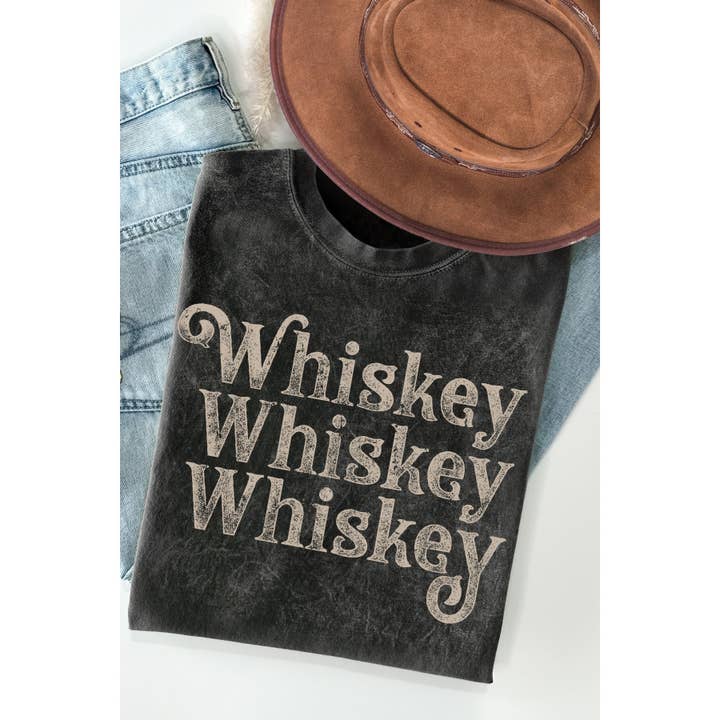 Whiskey - Mineral Wash T for wholesale by Amused by Blue