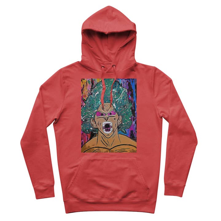 Sweat à capuche vert Saiyan Premium pour adulte pour la vente par IAKAM