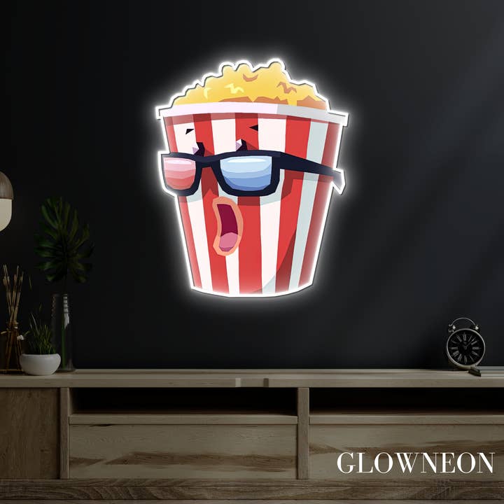 Glow Neon - Wholesale Neon sign - Movie Cinema Wall Decor With Geometric Funny Popcorn Acrylic2