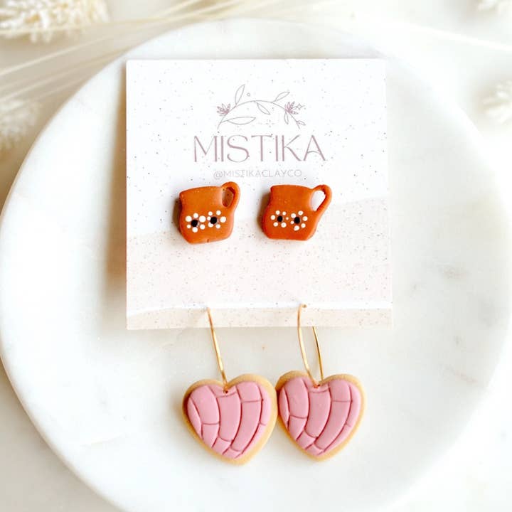 Mistika Studio - Wholesale Jewelry Set - Pan Dulce Stud Set | Clay Earrings | Cafecito Con Conchas0