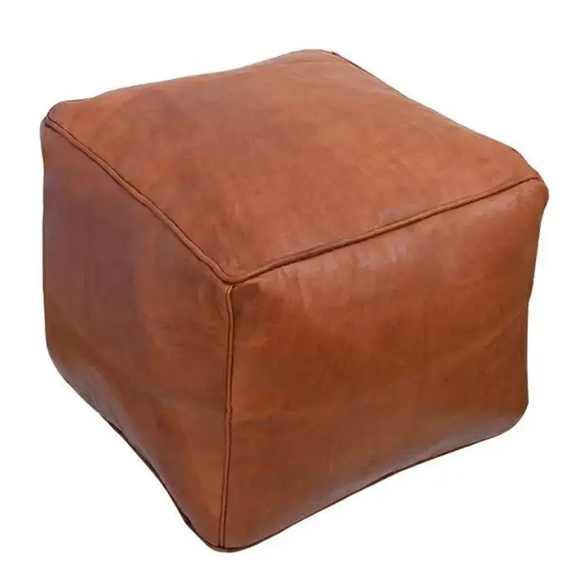 DarKech – wholesale Pouf – Amazing square Ottoman Pouffe Moroccan leather pouf 2