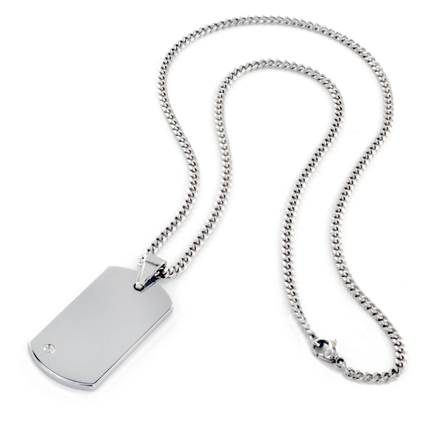 West Coast Jewelry - Vente Colliers à pendentif - Pendentif pour chien en tungstène avec accent diamant pour homme4