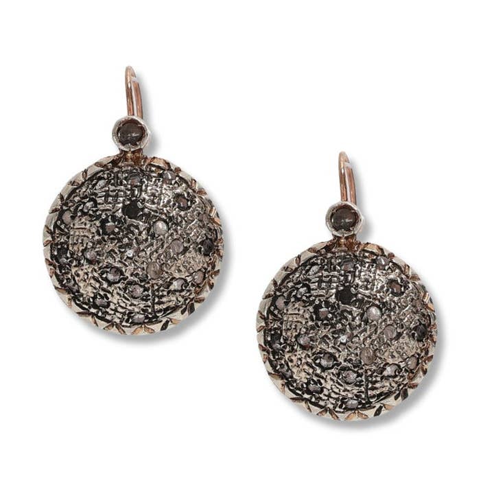 Reproducción de pendientes antiguos en plata 925 y oro de 9 Kt para venta al por mayor de Gold Antique