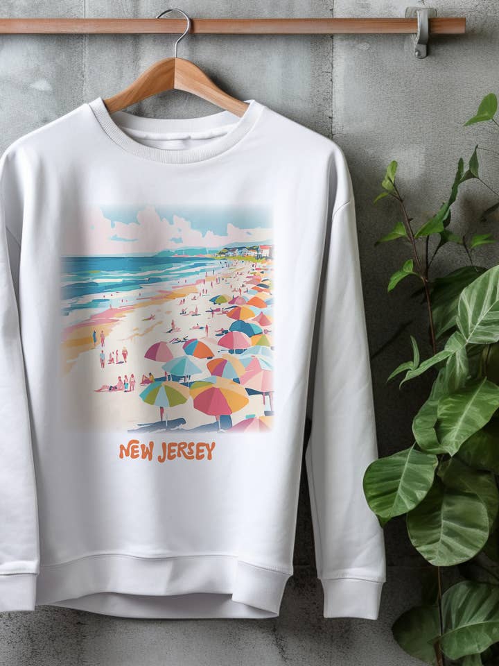 New Jersey Watercolor Landscape Adult Sweatshirt for wholesale by Morado Designs