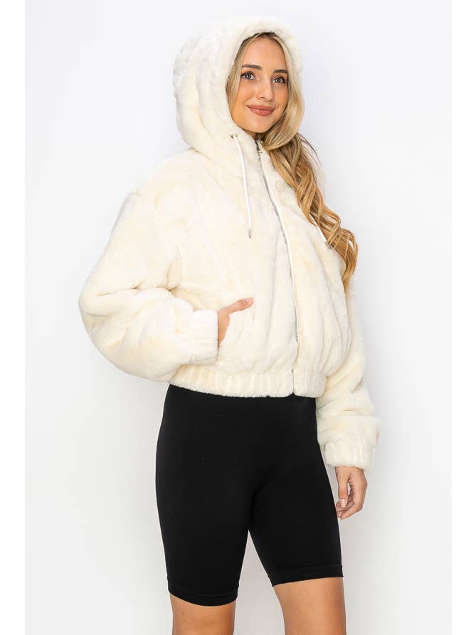 ANWND – wholesale Jacka - Dam – 2424-JACKA MED HUVA I FAUX SHEARLING