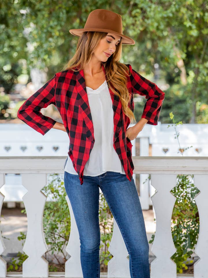 Tickled Teal – wholesale Blazer - Dam – Maia mönstrad kavaj1