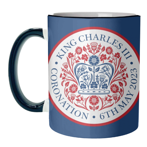 ART WOW - Venta al por mayor Taza - Tazas con el emblema de la coronación del rey Carlos en azul6
