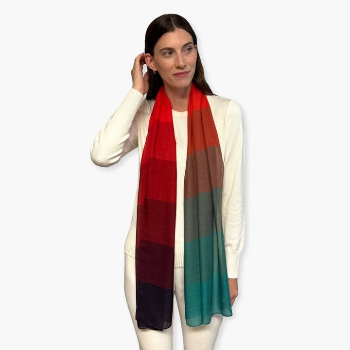 Humble Hilo - Wholesale Scarf - Women's - Humble Hilo Soft Sustainable Art Scarf, Retro Palette3