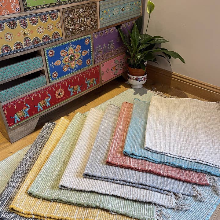 Second Nature Online - Wholesale Area Rug - HUSH Hand Loomed Soft Cotton Rug in Muted Colours