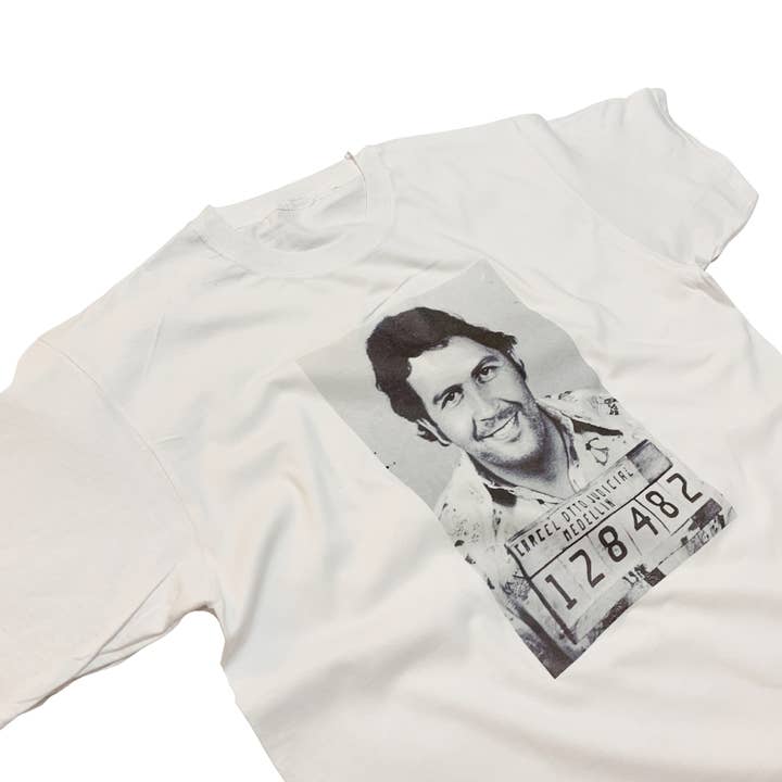 ZZZEBRAAA LIMITED - Wholesale Screen Printed T-Shirt - Unisex - Pablo Escobar Mugshot T-Shirt