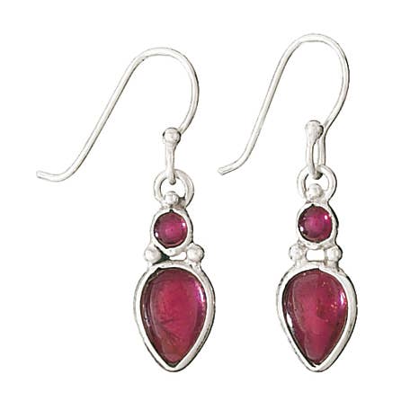 Boucles d'oreilles en argent sterling et grenat Fine Time pour la vente par Tiger Mountain Jewelry