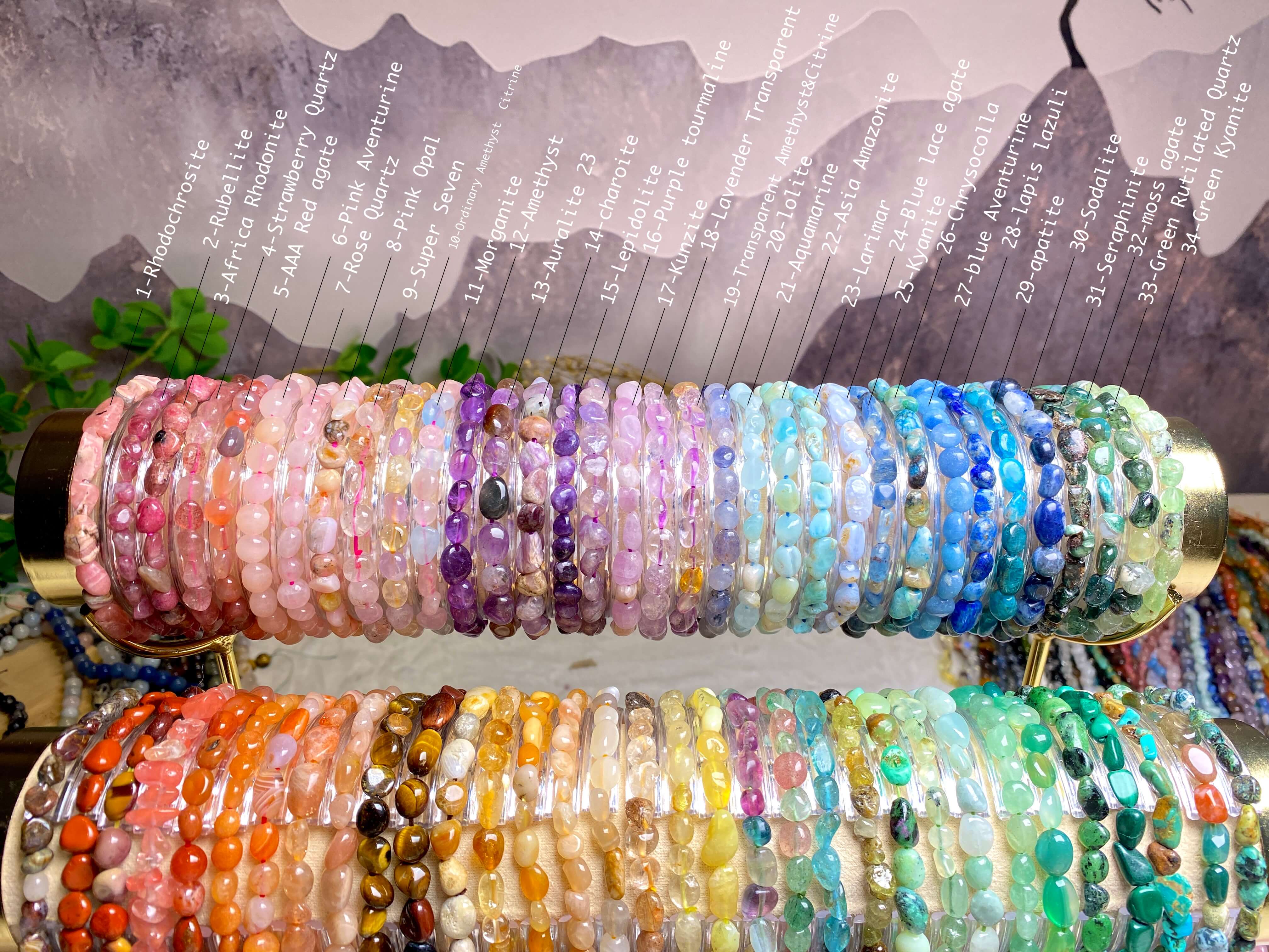 YYDIYcrystal - Wholesale Beaded Bracelet - 2PCs tumbled bracelet Crystal bracelet5
