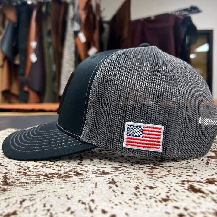 NDesigns Leather - Wholesale Trucker Hat - Unisex - Add on: American Flag Patch On Side of Hat