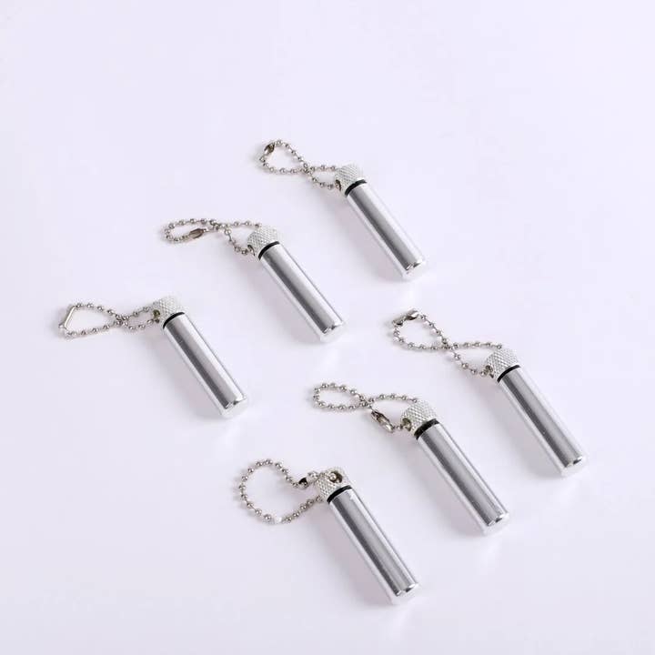 Swanson Christian Products - Wholesale Keychain - Unisex - Oil Vial Keychain Silver 1 3/4 Inch - Pack of 6