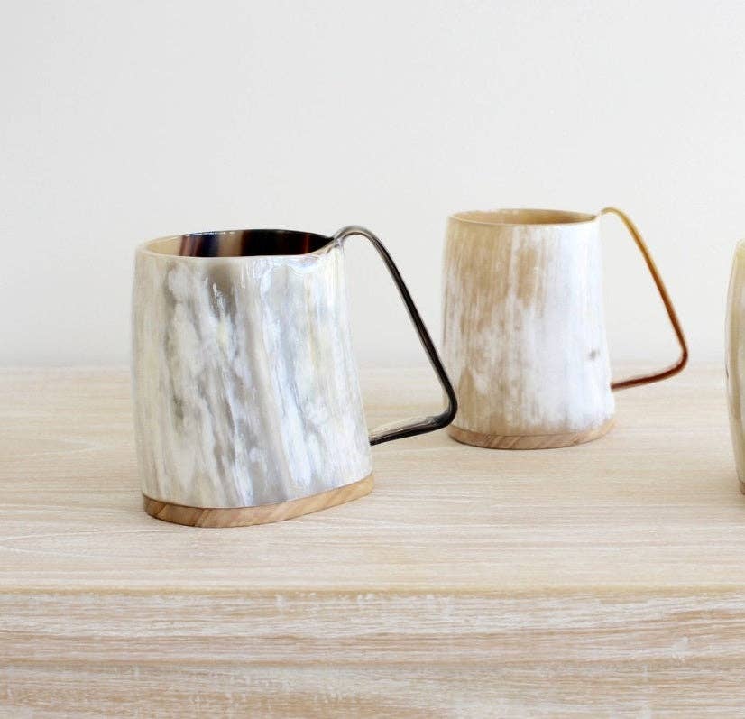 The African Home Goods - Wholesale Beer Glass/Mug - Ankole Cow Horn Beer Mugs / Tumbler Light10