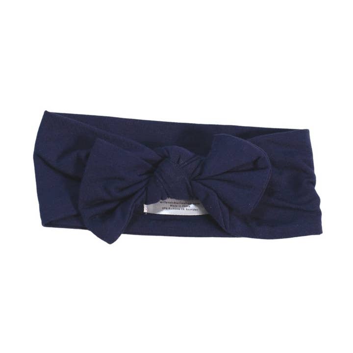 Midnight Blue Bamboo Baby Headband for wholesale by Will & Charlie Shop