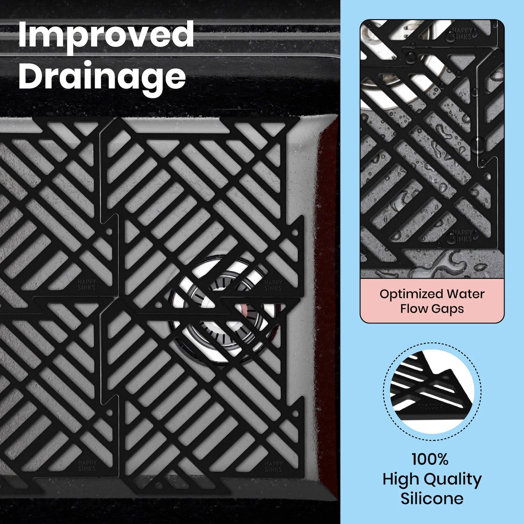 HAPPY SiNKS - Wholesale Sink Strainer/Stopper - Kitchen Sink Mat - Silicone7