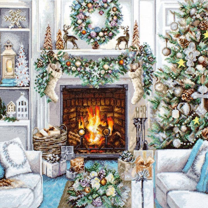Cross Stitch Kit Luca-S - Christmas Interior, B2394 for wholesale by Luca-S