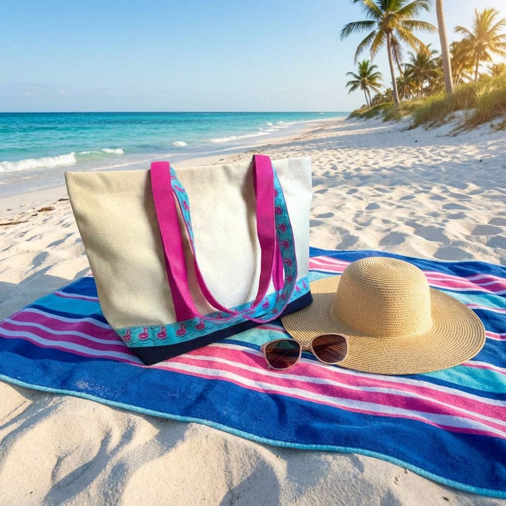 Tidewater Sandals - Wholesale Tote Bag - Women's - Tote - Flamingo Floats3