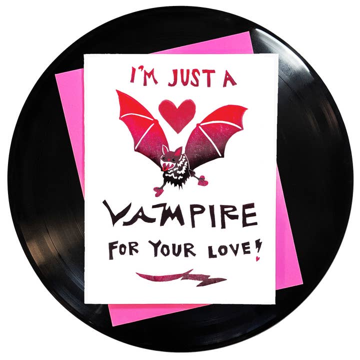 Grußkarte „I'm Just A Vampir For Your Love“ für den Großhandel von Foreignspell