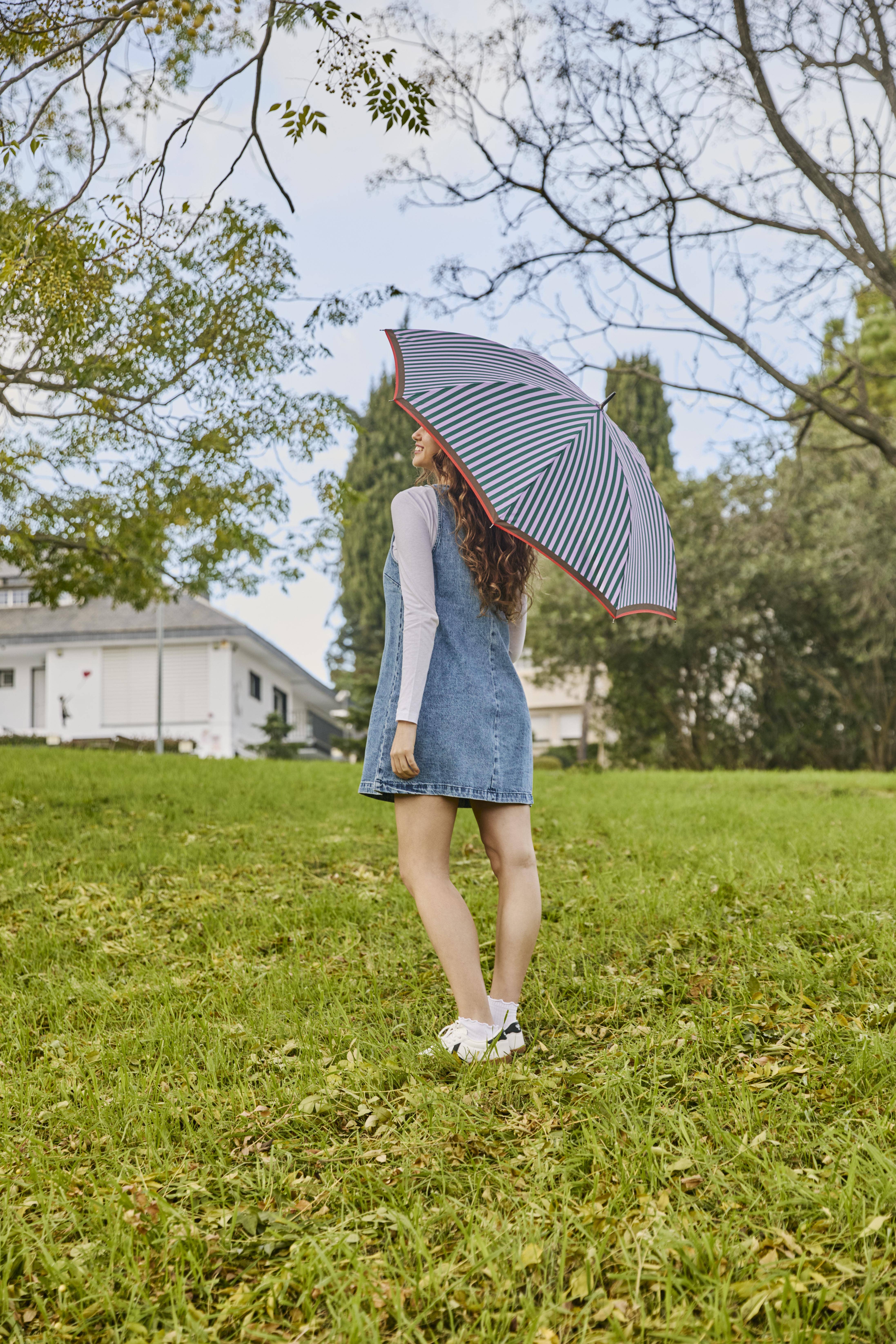 Mkr International - Wholesale Umbrella - Women's - Joy Striped Automatic Long Umbrella3