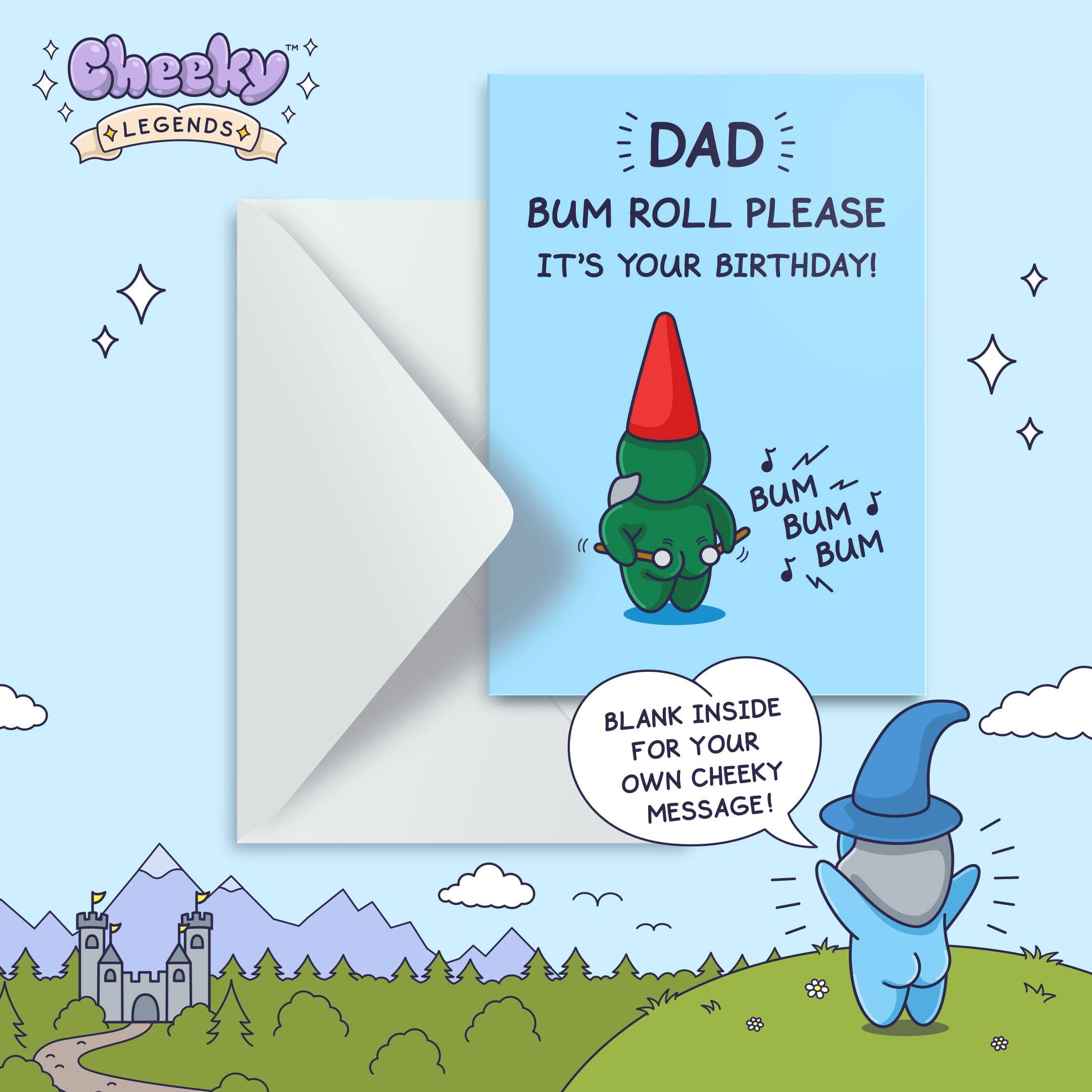 Cheeky Legends - Wholesale Birthday Card - Bum Roll Please - Funny Birthday Card - For Dad1