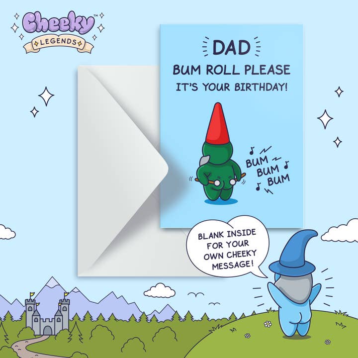 Cheeky Legends - Wholesale Birthday Card - Bum Roll Please - Funny Birthday Card - For Dad1