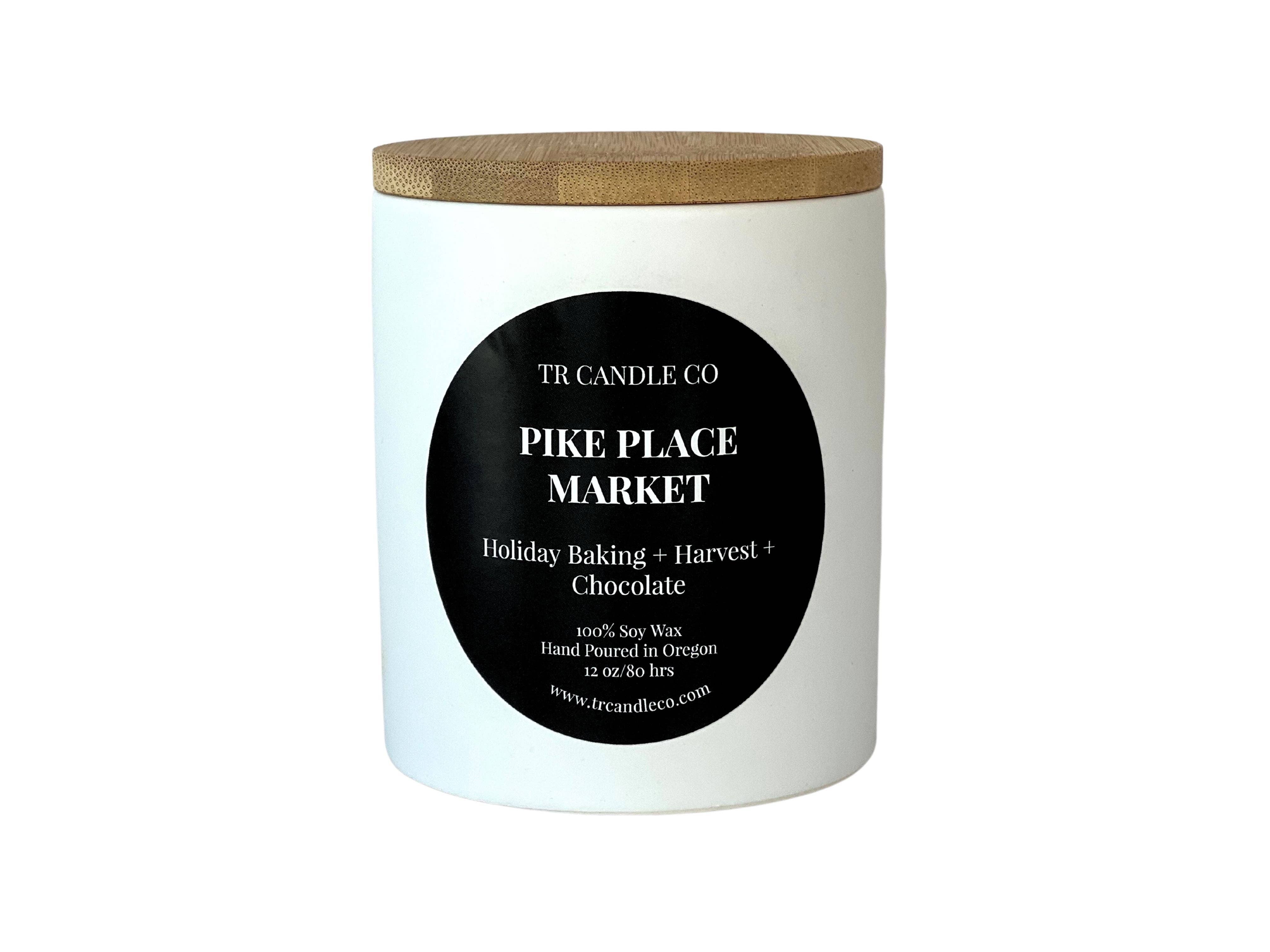 TR Candle Co - Wholesale Jar/Filled Candle - Pike Place Market 12 oz - White Jar