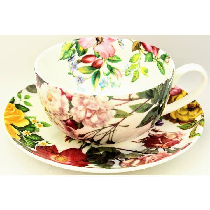 Rosie Posie cappuccinokop og underkop for engroshandel hos Rob Turner THE ART OF TABLEWARE