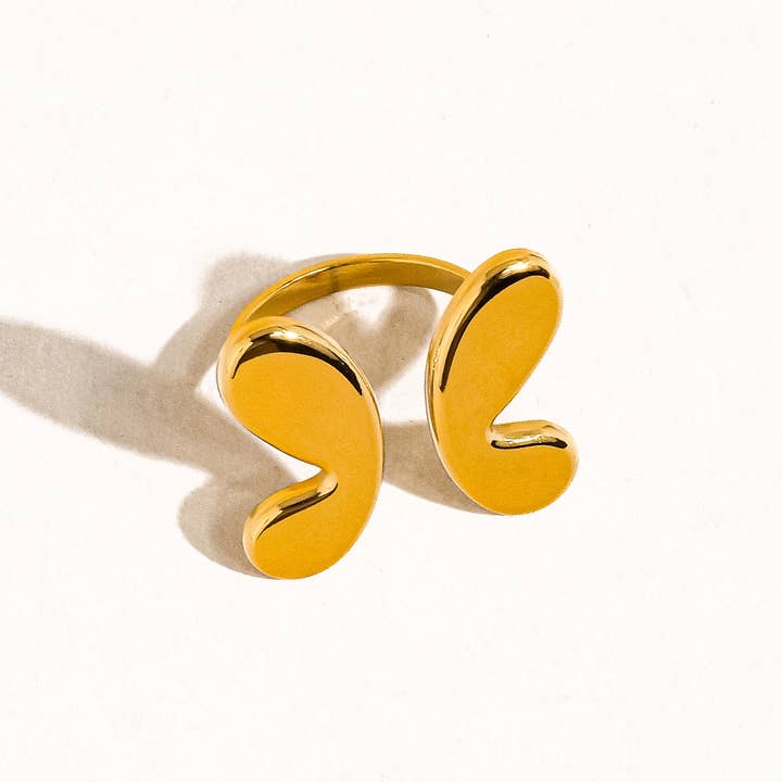 Indie 18K Gold Non-Tarnish Butterfly Ring for wholesale on Faire