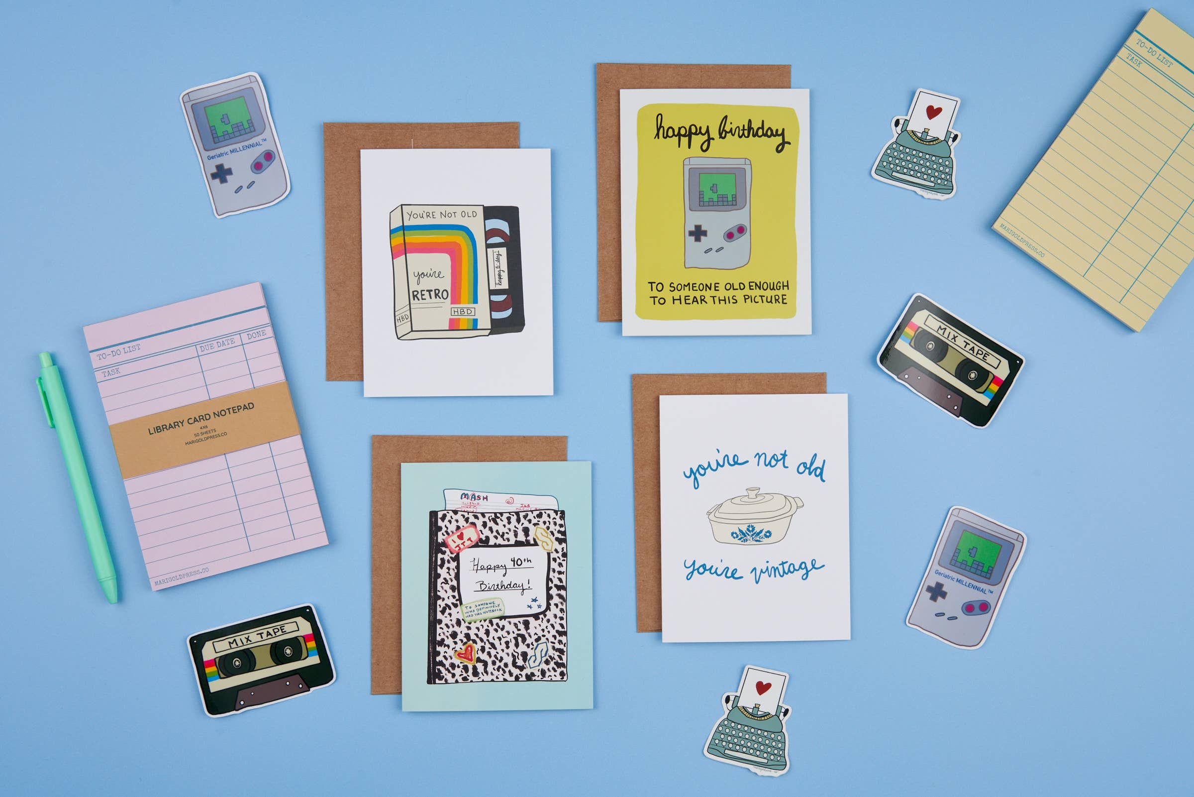 Marigold Press – Großhandel Geburtstagskarten – Retro-Gameboy Tetris Geburtstagskarte1