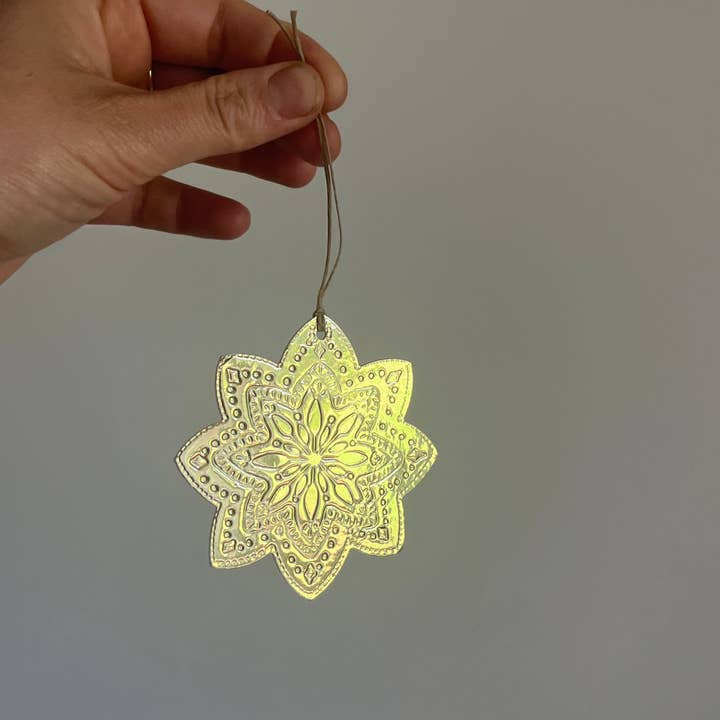 THE LITTLE PRESS - Wholesale Ornament - Mandala - Faux-tin Ornament - Gold1