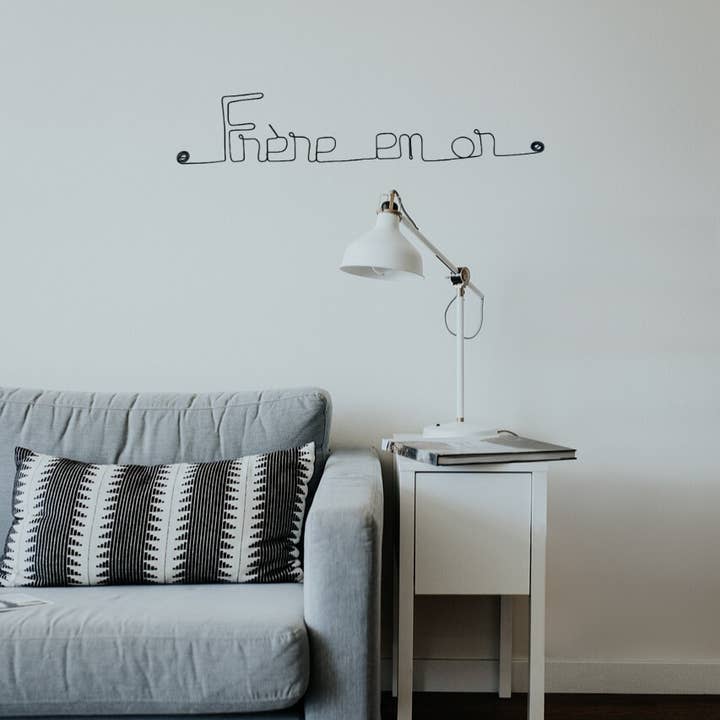 Decorazione Murale in Filo di Ferro "Fratello d'oro" per la vendita all'ingrosso da parte di Bijoux de Mur