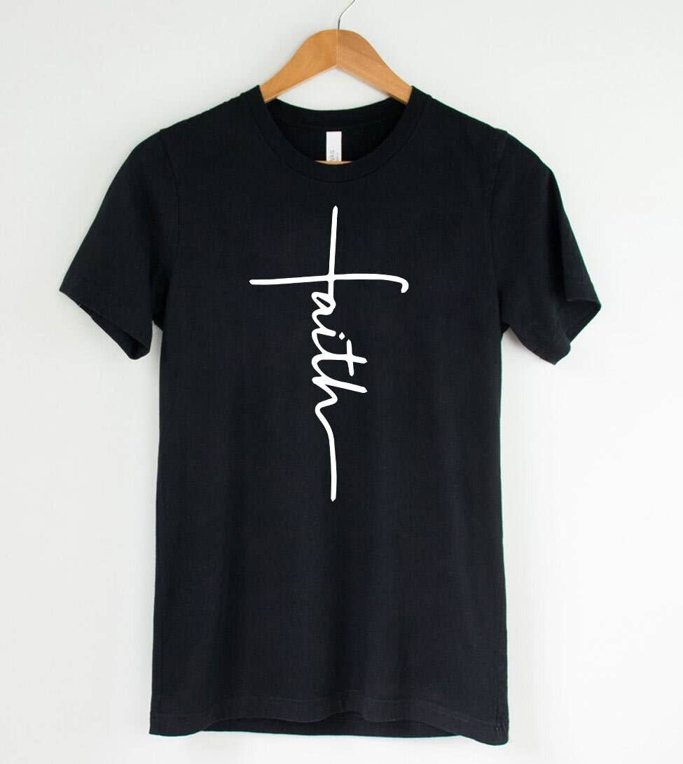 House Of Rodan – wholesale Screen printed t-shirt – Women′s – Faith Cross  - Christian Religious Easter Jesus God T-Shirt1