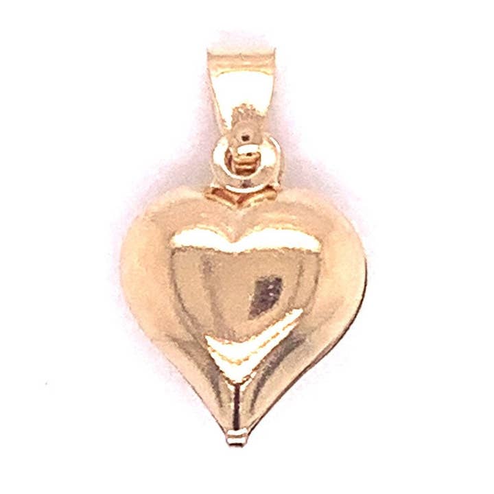 Gold Filled Heart Pendant, Gold Filled Hanging Heart Charm, Heart Jewelry, Bulk Charms For Jewelry Making, Love Charm, Chunky Hanging Heart Charm for wholesale by The Bead Bazaar