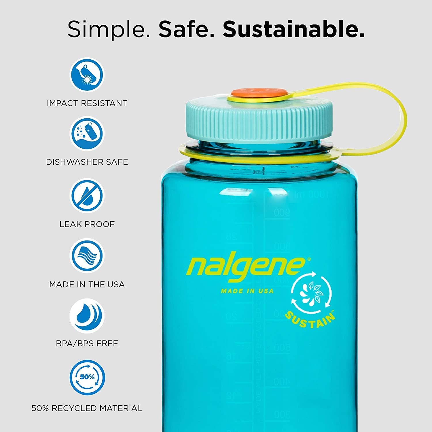 One Bay Distribution - Wholesale Water Bottle - Nalgene 32oz Wide Mouth Sustain Bottle - 50% Recycled27