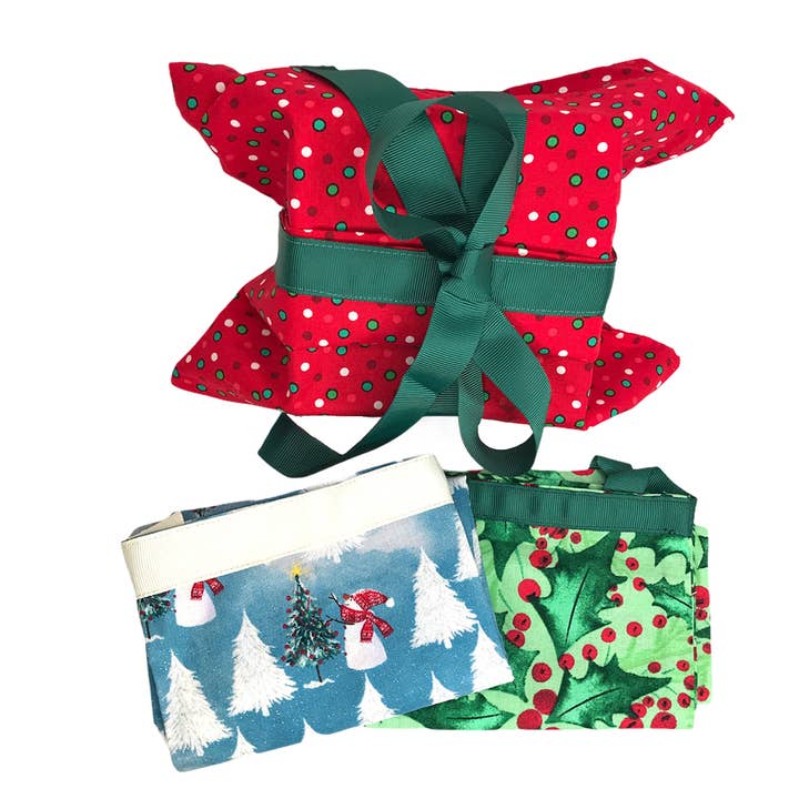 Seeds to Sew International - Wholesale Gift Bag Set/Pack - 3 Small Christmas Enkiteng Gift Wrapping Bags3