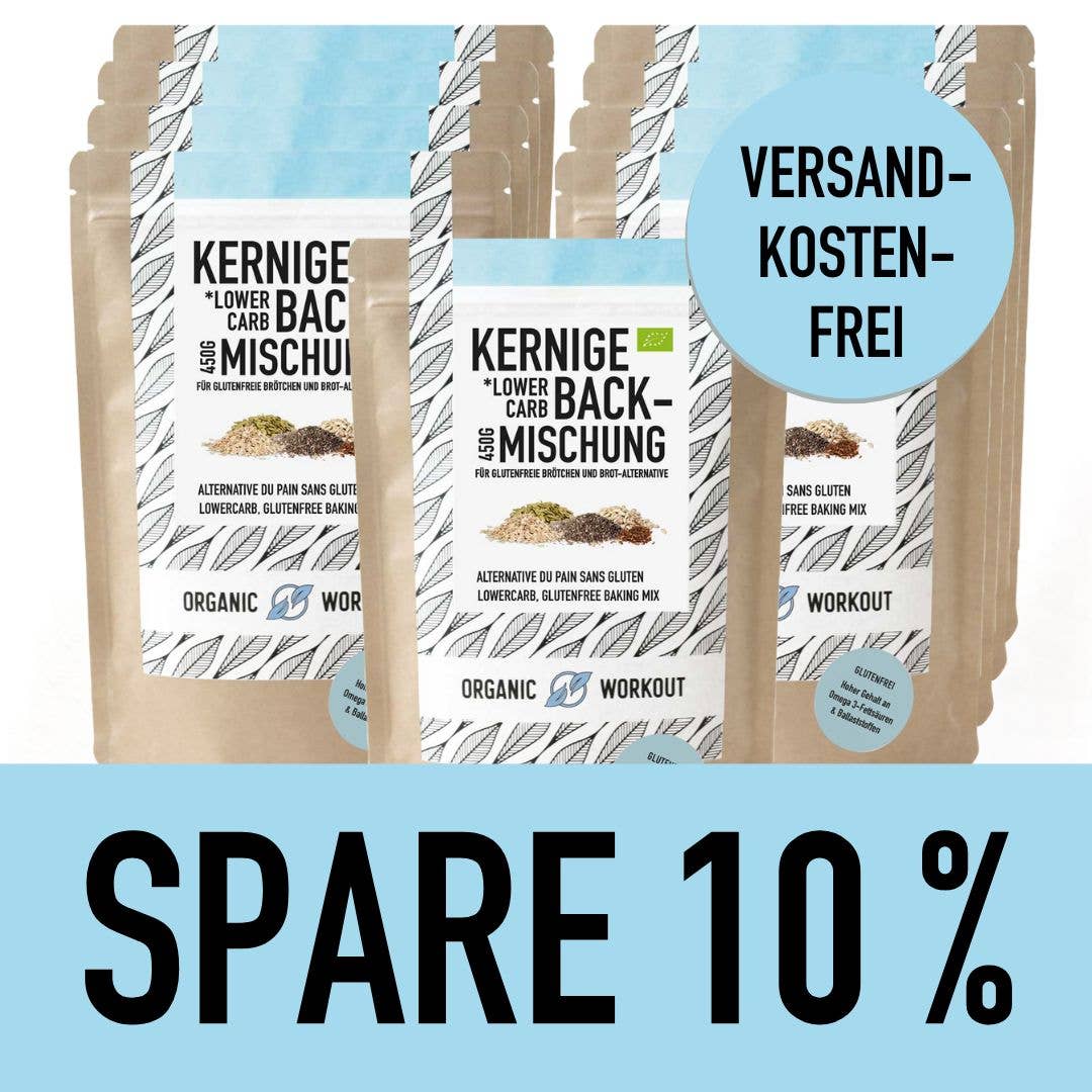 Organic Workout - Wholesale Bread Mix - Organic Hearty Lower-Carb* Baking Mix – gluten-free, vegan, high in protein and fiber12