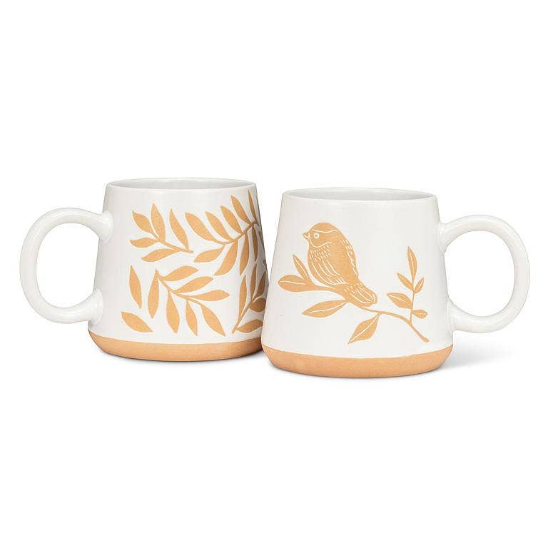 Abbott - Wholesale Coffee Mug - Oversized Mug with Leaves-4"H(17oz)2