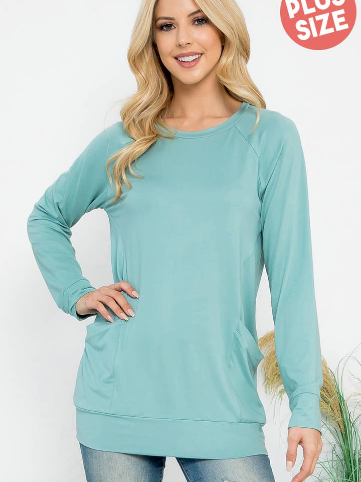 YMT20003XV-PLUS SIZE SOLID LONG SLEEVE FRONT POCKET TOP and other Purchase Wholesale tunic tops. Free Returns & Net 60 Terms on Faire trending on Faire.