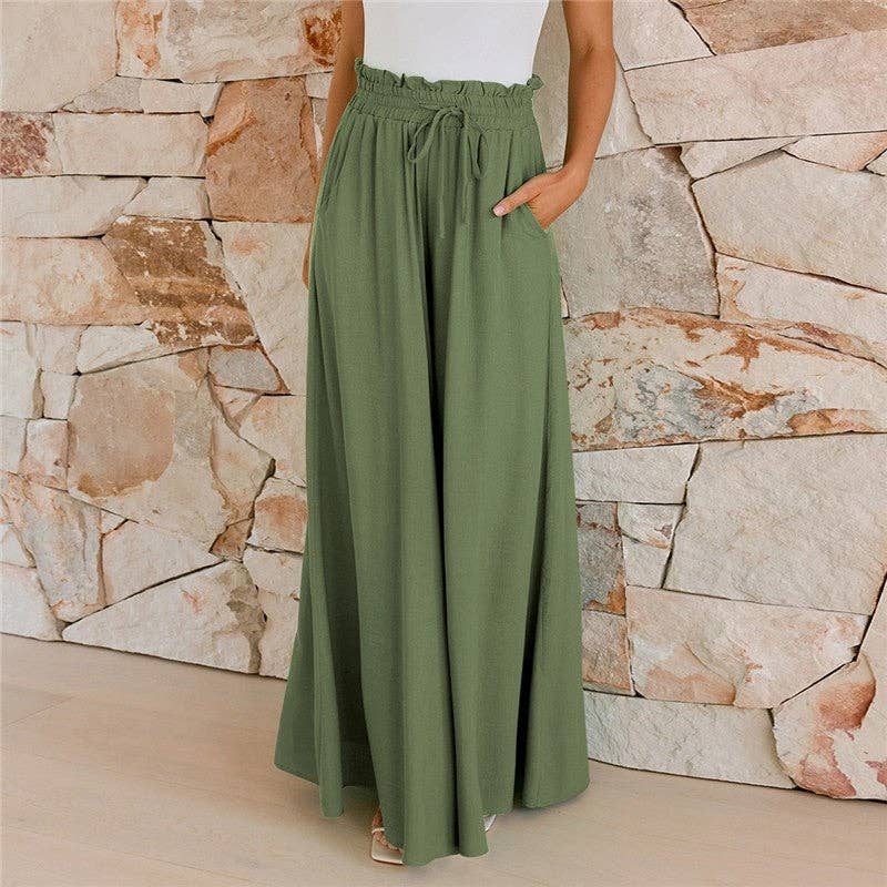 UZ Wholesale Store - Vendita all'ingrosso Pantalone - Donna - Pantaloni larghi in tinta unita dalla vestibilità rilassata3