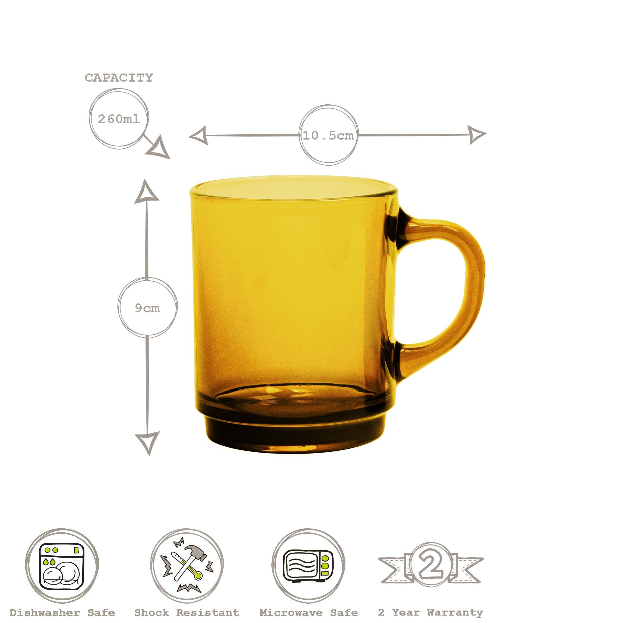 Rinkit Ltd - Wholesale Coffee Mug - 260ml Versailles Coffee Glasses - By Duralex23